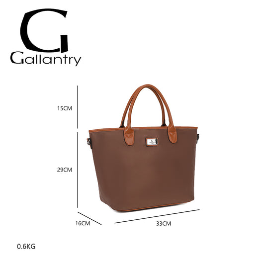 Sac à main cabas Gallantry taupe pour femme, avec anses et bandoulière, modèle souple avec poches intérieures, idéal pour le quotidien – Timalya.