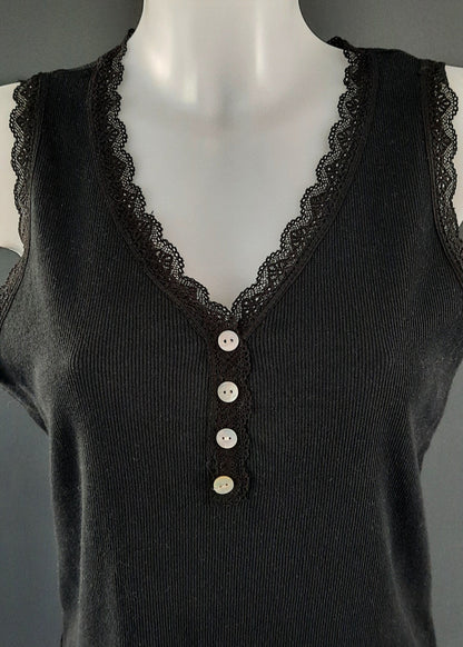 Débardeur Boutons Noir