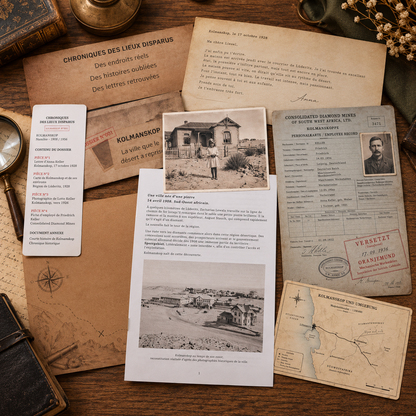 Chroniques des Lieux Disparus – contenu du dossier n°001 consacré à Kolmanskop