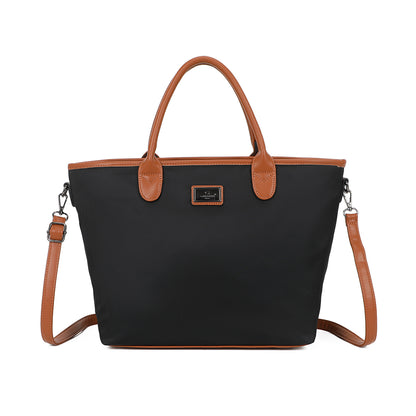 Sac noir Gallantry pour femme, modèle cabas souple avec anses et bandoulière, format pratique pour ordinateur ou essentiels – Timalya.