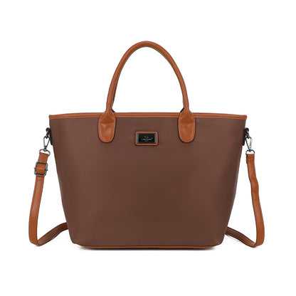 Sac à main cabas Gallantry taupe pour femme, avec anses et bandoulière, modèle souple avec poches intérieures, idéal pour le quotidien – Timalya.